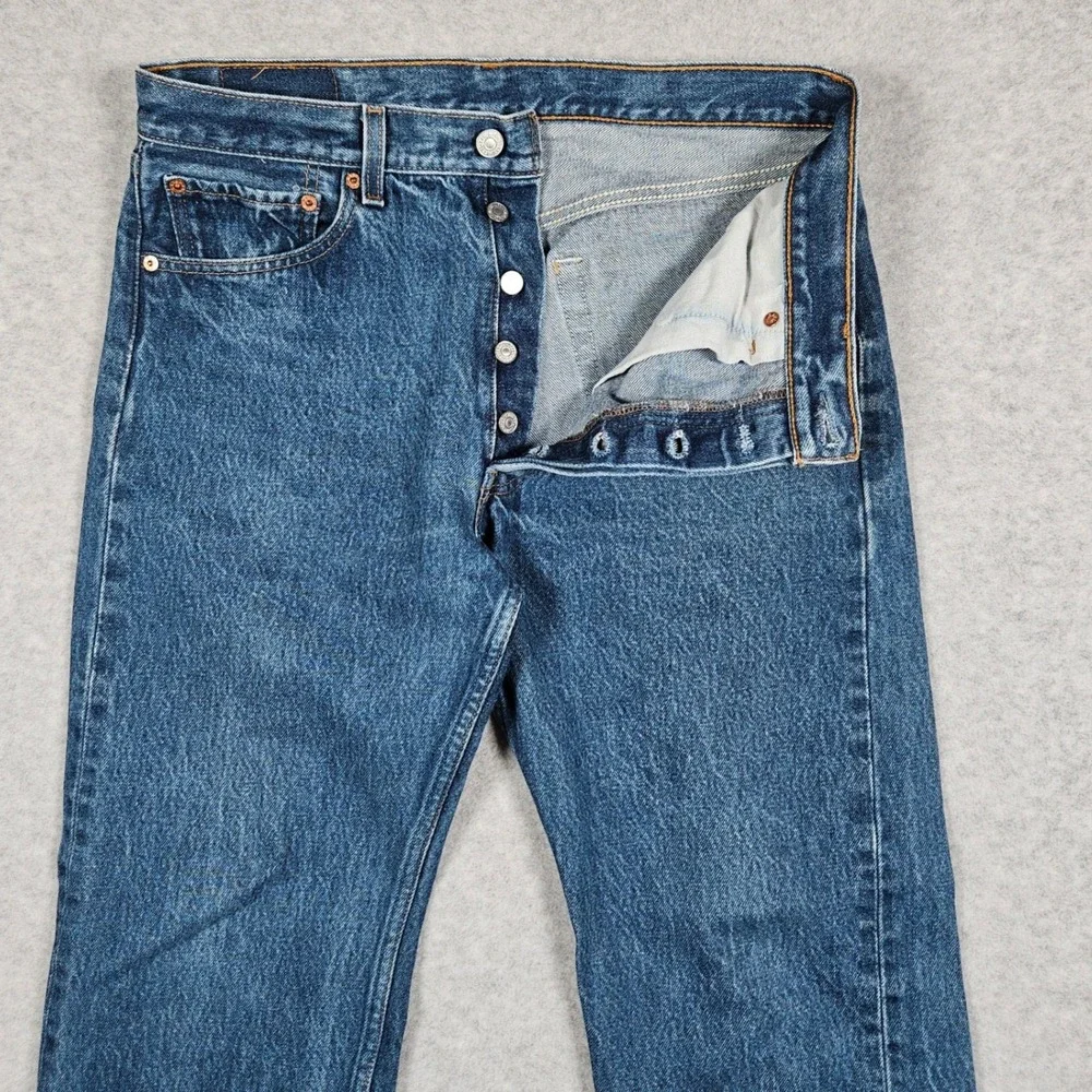 Vintage Levi's Men 34x33 Blue Denim Jeans 501xx Straight Button Fly (Fits 33x30)